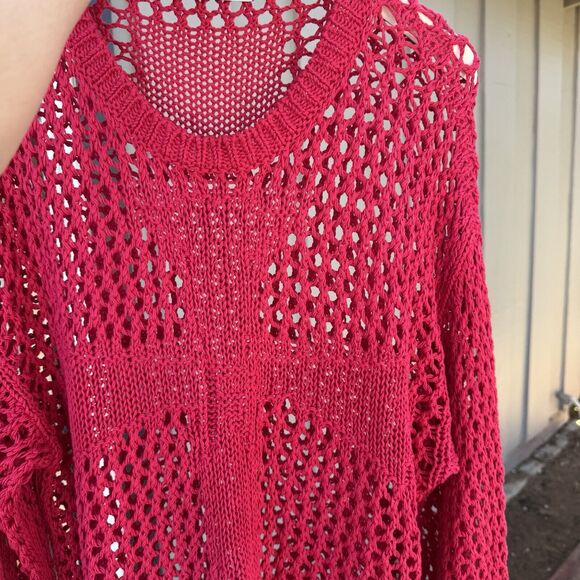 Racer Worldwide Cross Net Sweater Pink Grunge Rock Punk Crochet Unisex Small EUC - Picture 13 of 13